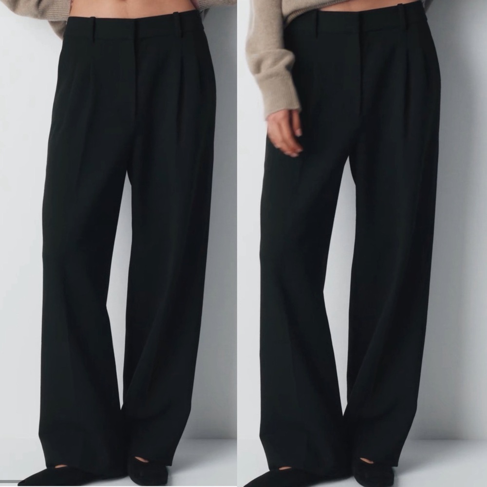 Aritzia- The Effortless Pant (Re)ssential Black Size 10 Trousers Wide Leg